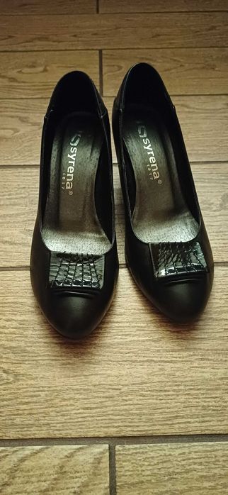 Czarne buty na obcasie# czółenka Syrena, r. 39