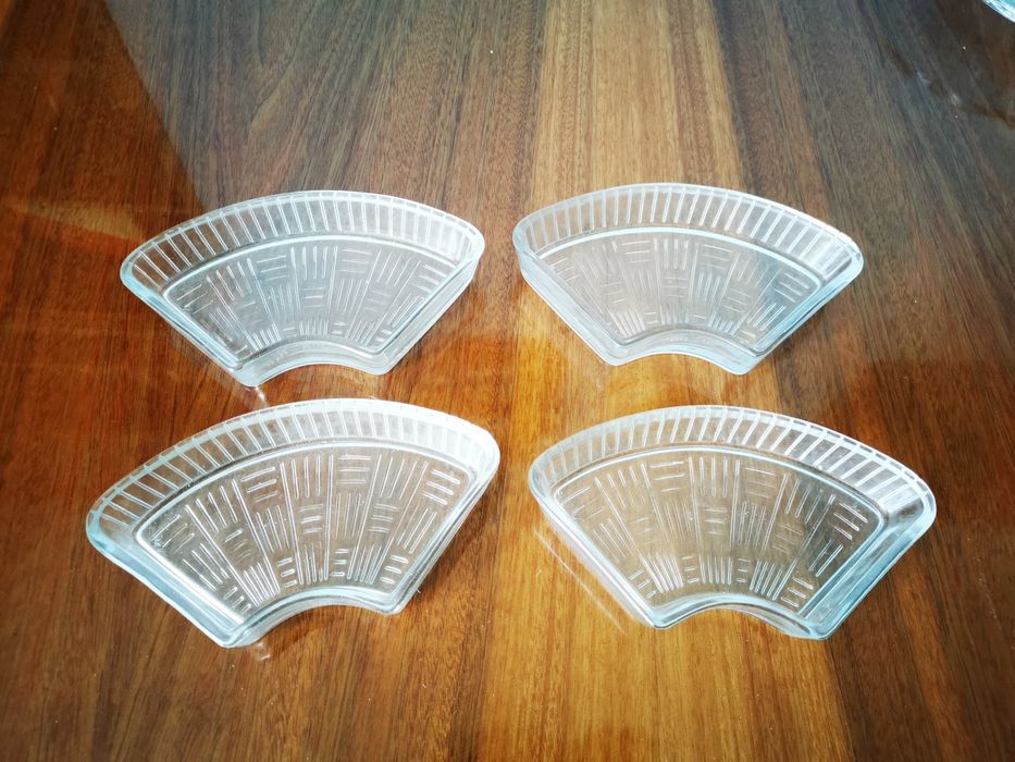 szklane talerze na przekąski tapas lata 80 5szt prl