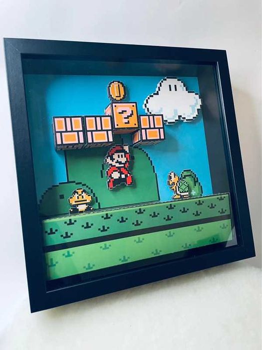 Quadro Diorama Super Mario 32 bits