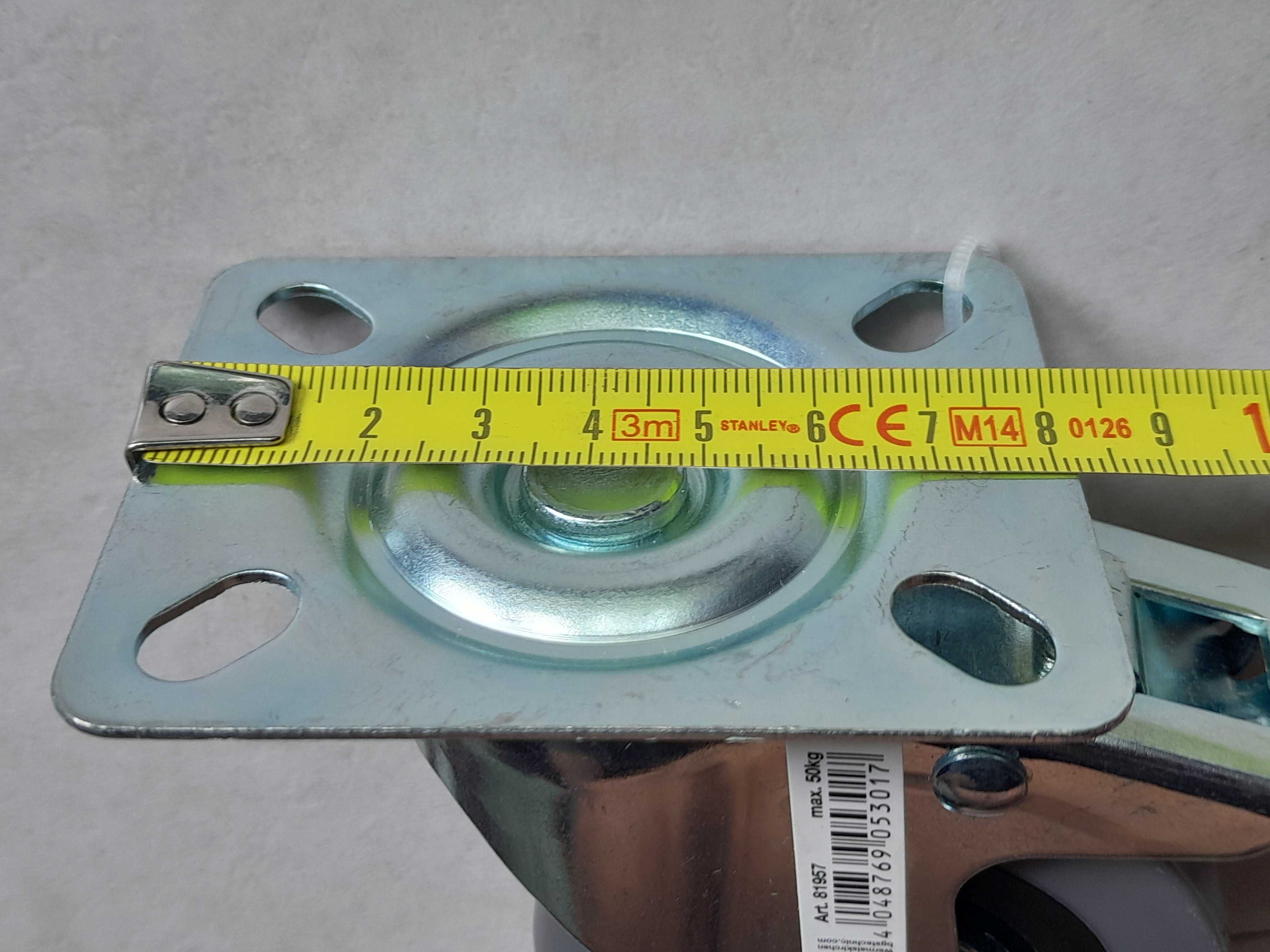 Kółko skrętne fi 75 mm z hamulcem z cokołem przykręcanym nowe outlet