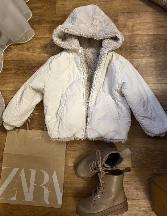 Зимова куртка шуба дівчинці фірми zara 4-5 років