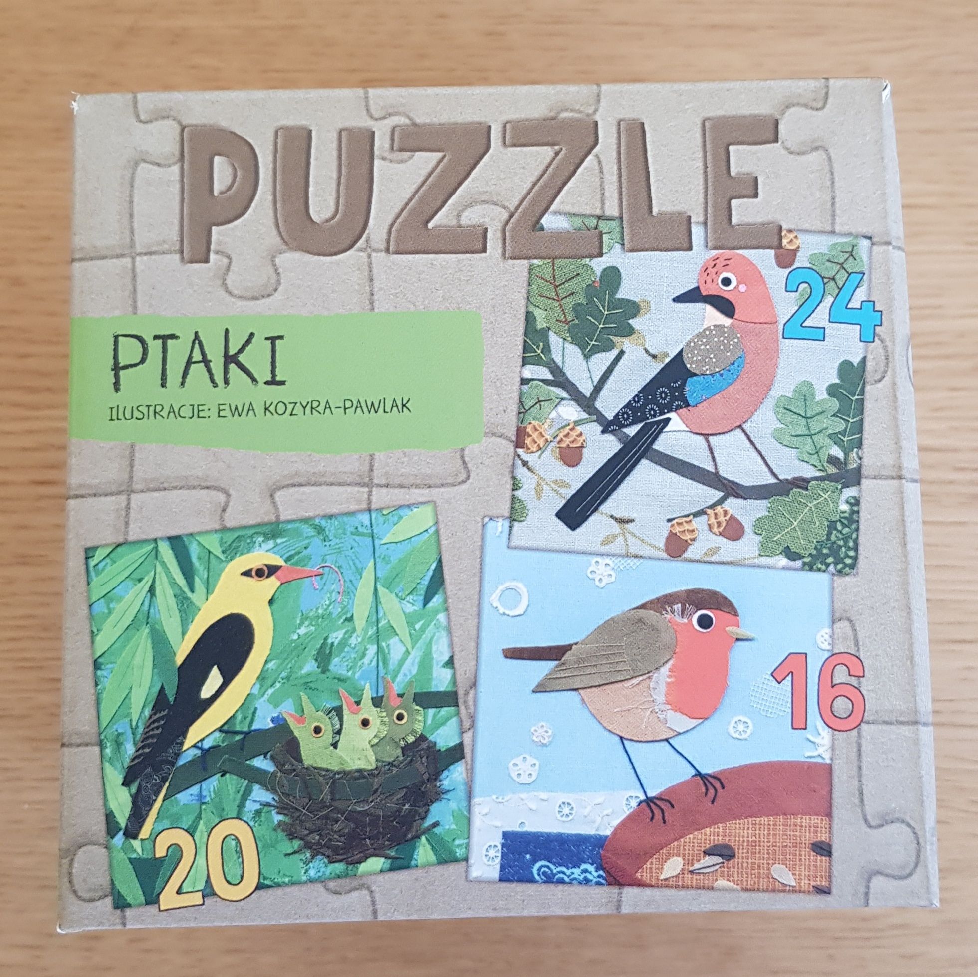 Puzzle dla dzieci ptaki 3 obrazki