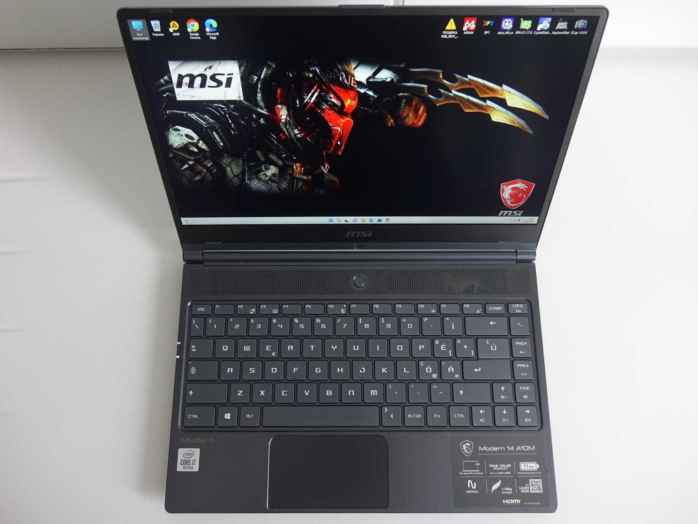 Ноутбук MSI Modern 14 FHD IPS, i7-10510U, 8GB, 256GB, Win11, КАК НОВЫЙ