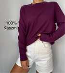 Kaszmirowy sweter damski 100% kaszmir fioletowy 40 L