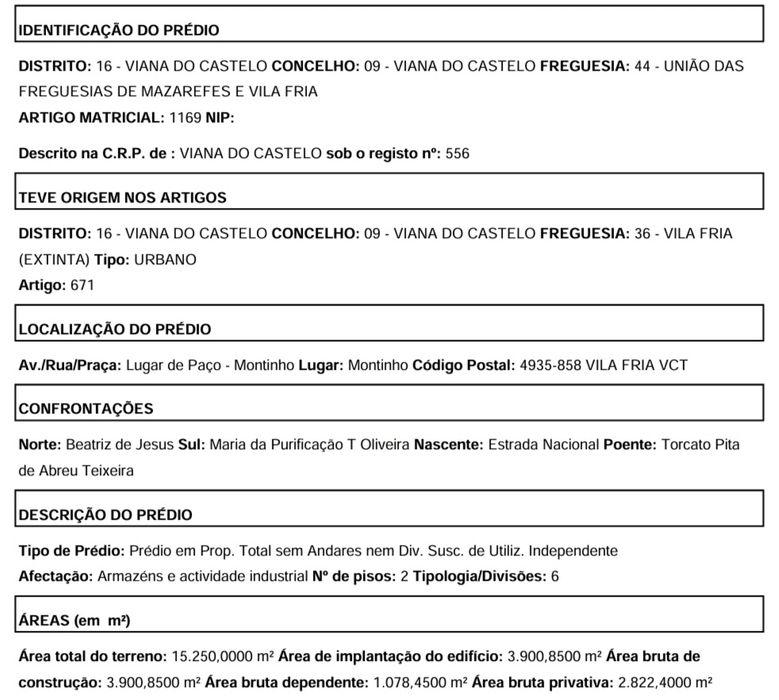 Terreno industrial, Mazarefes, Viana do Castelo