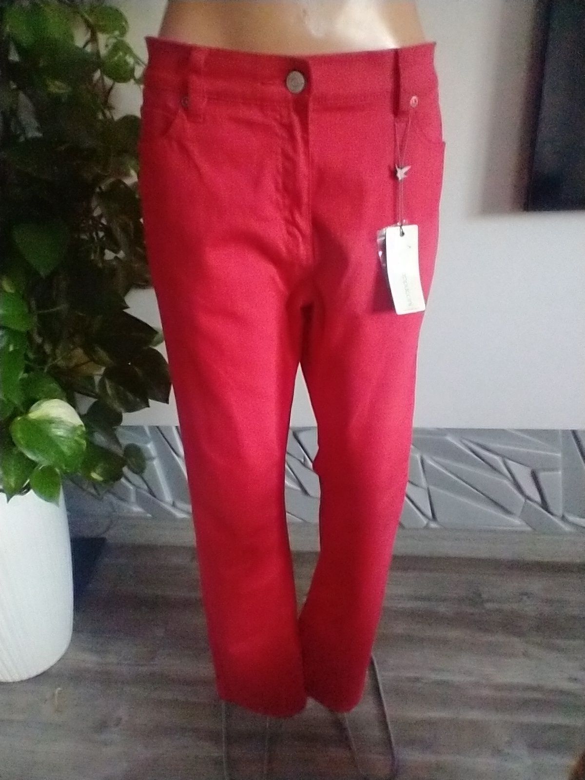 Nowe z metką czerwony jeans spodnie L/XL , bawełna,