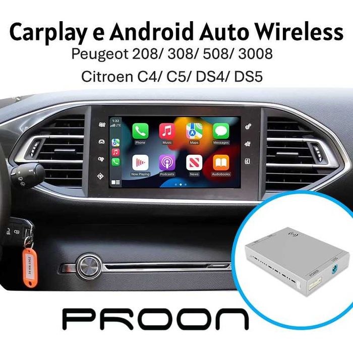 Box carplay android auto radio original para  Modelos Peugeot e Citroe