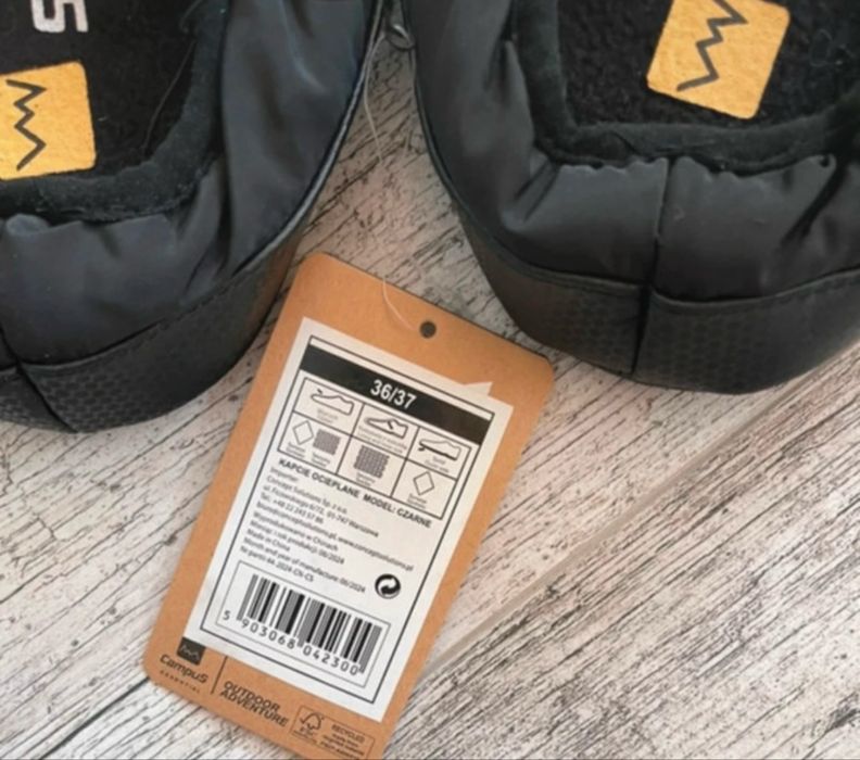 Campus kapcie ocieplane 36 / 37 na jesień zima prezent z metką