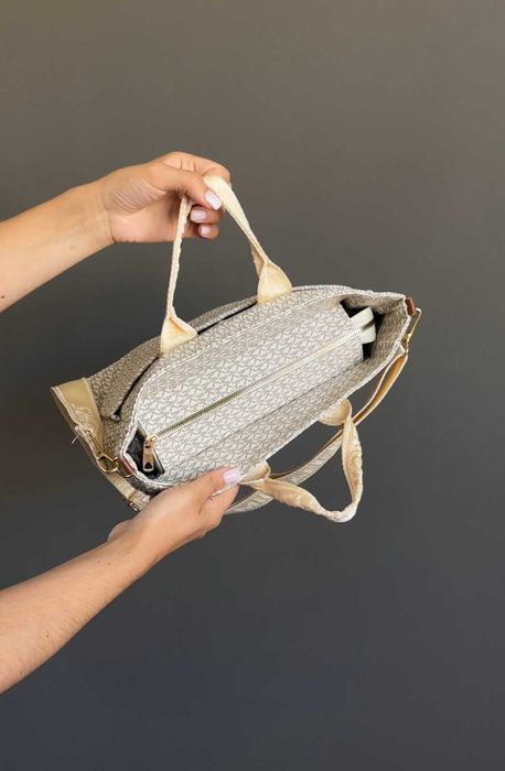 Шкіряна сумка бежева