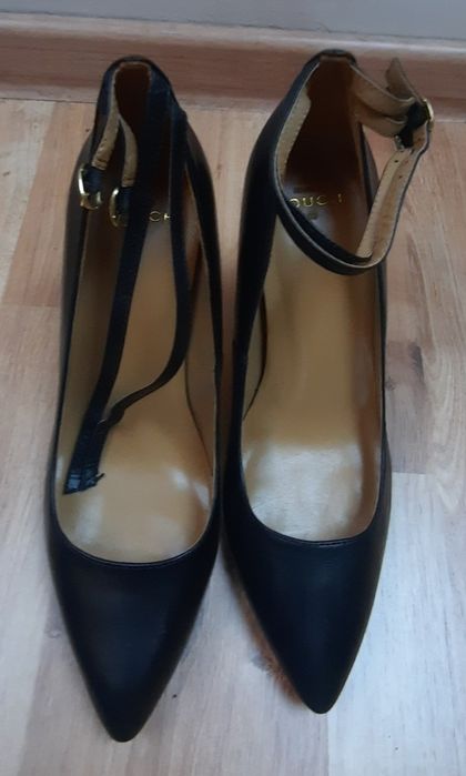 Szpilki Mango touch skóra naturalna 40