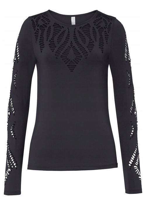 Bluzka czarna z laserowym haftem 36/38.