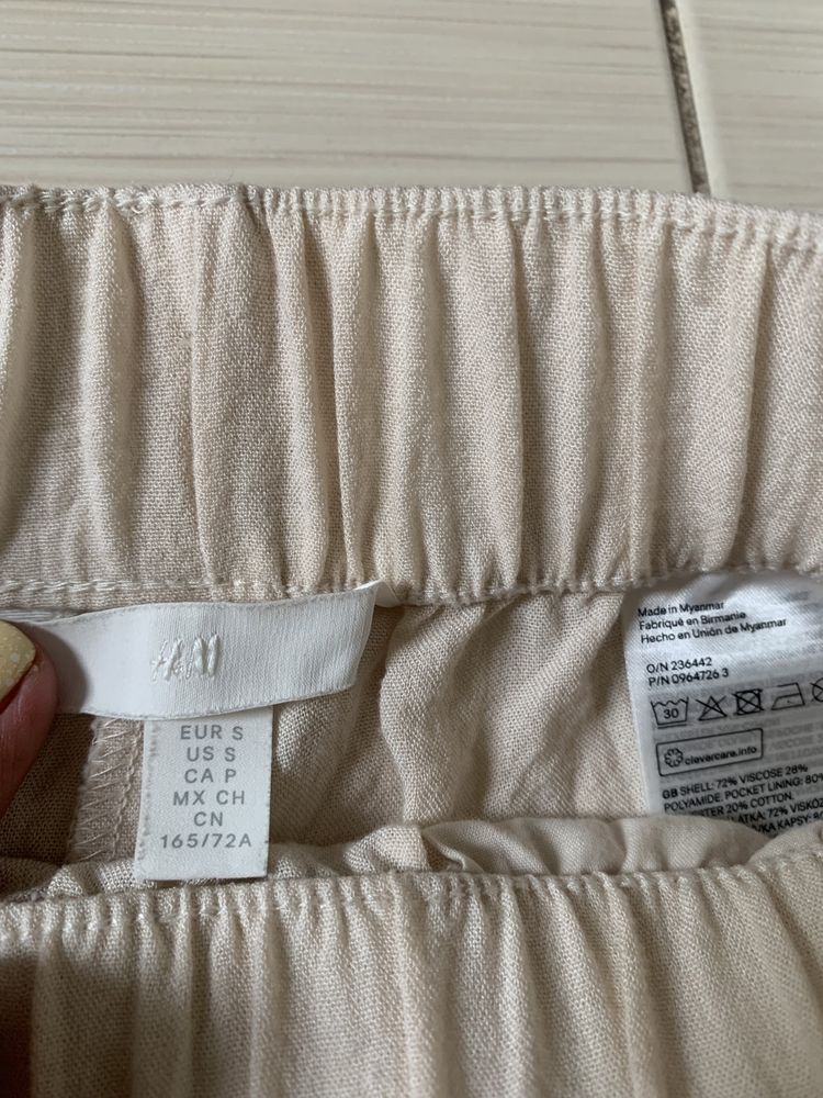 Spodnie z lekkiej bawełny rozm S (wzrost ok. 152) od H&M