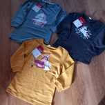 Zestaw 3 bluzek tunik dla dziewczynki r.122 Nowe