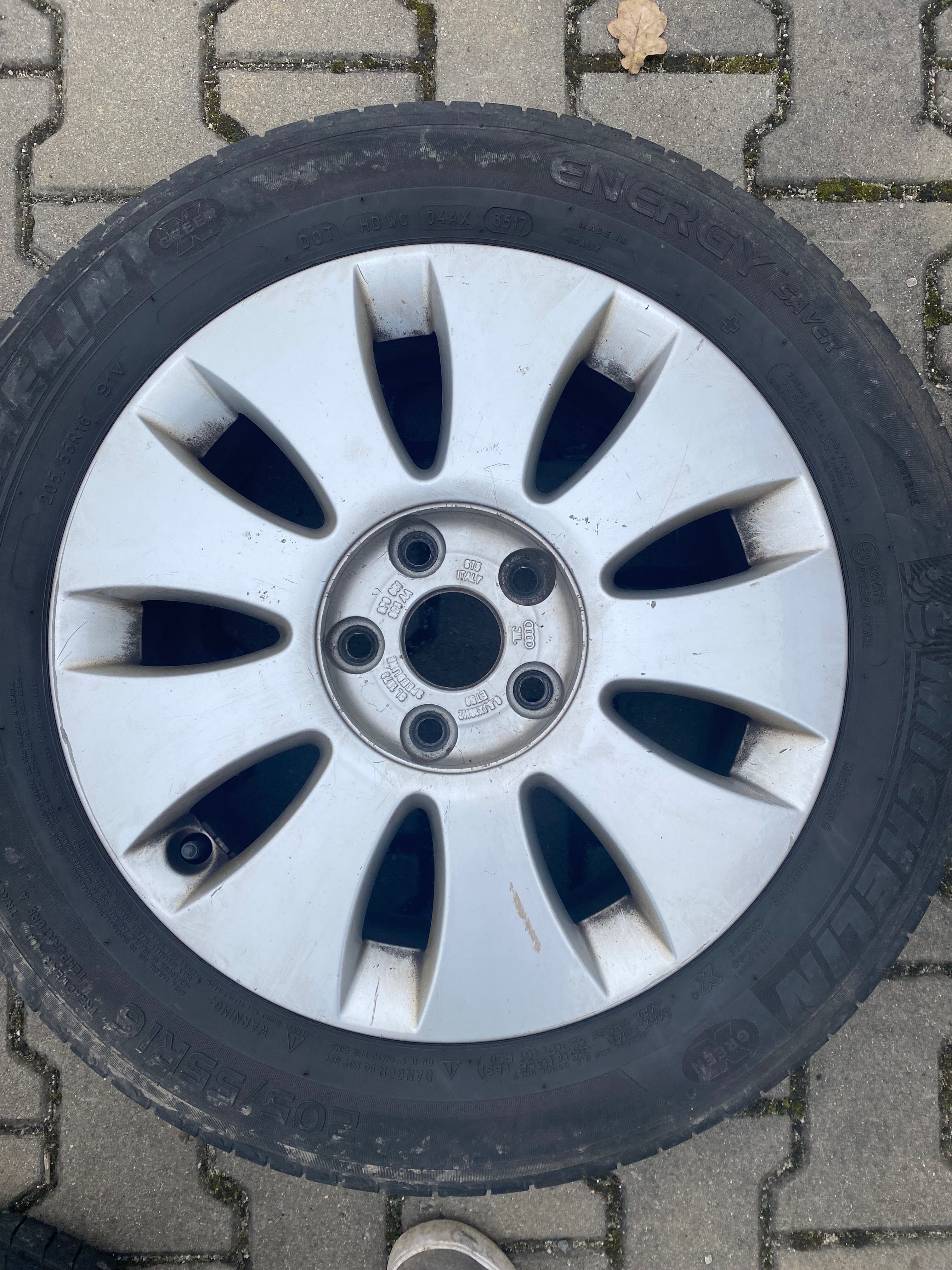 Koła r 16 audi 5x112+ opony Michelin lato 205/55