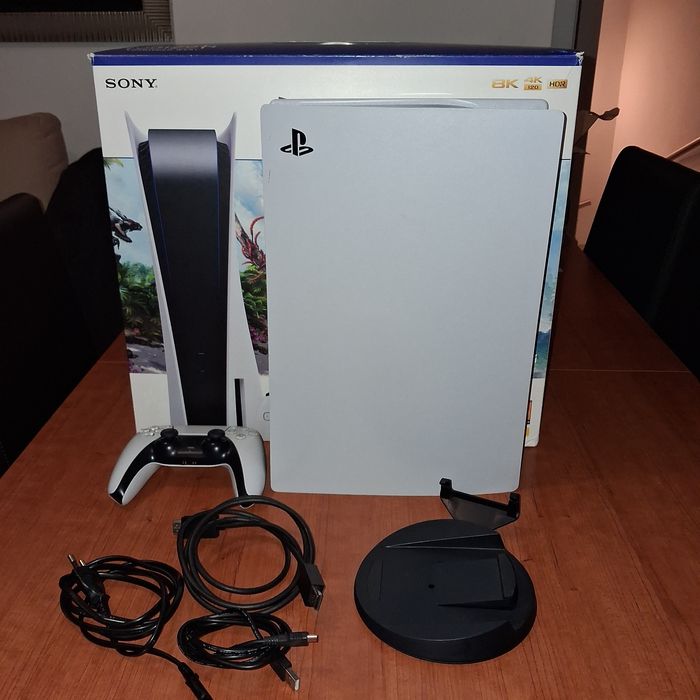 PlayStation 5 (PS5) – Versão Disco – Comando + Suporte + Cabos + Caixa