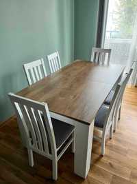 Stół 160x90cm (rozkładany) + 6 krzeseł