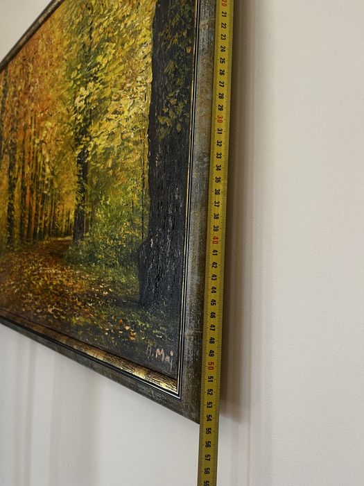 Obraz „Jesień w parku” olejny na płótnie w drewnianej ramie