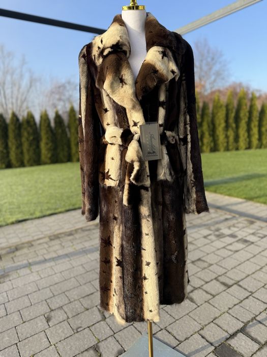 Futro naturalne z norek, unikat nowe Wloskie S M