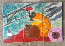 Painéis de azulejos pintados à mão