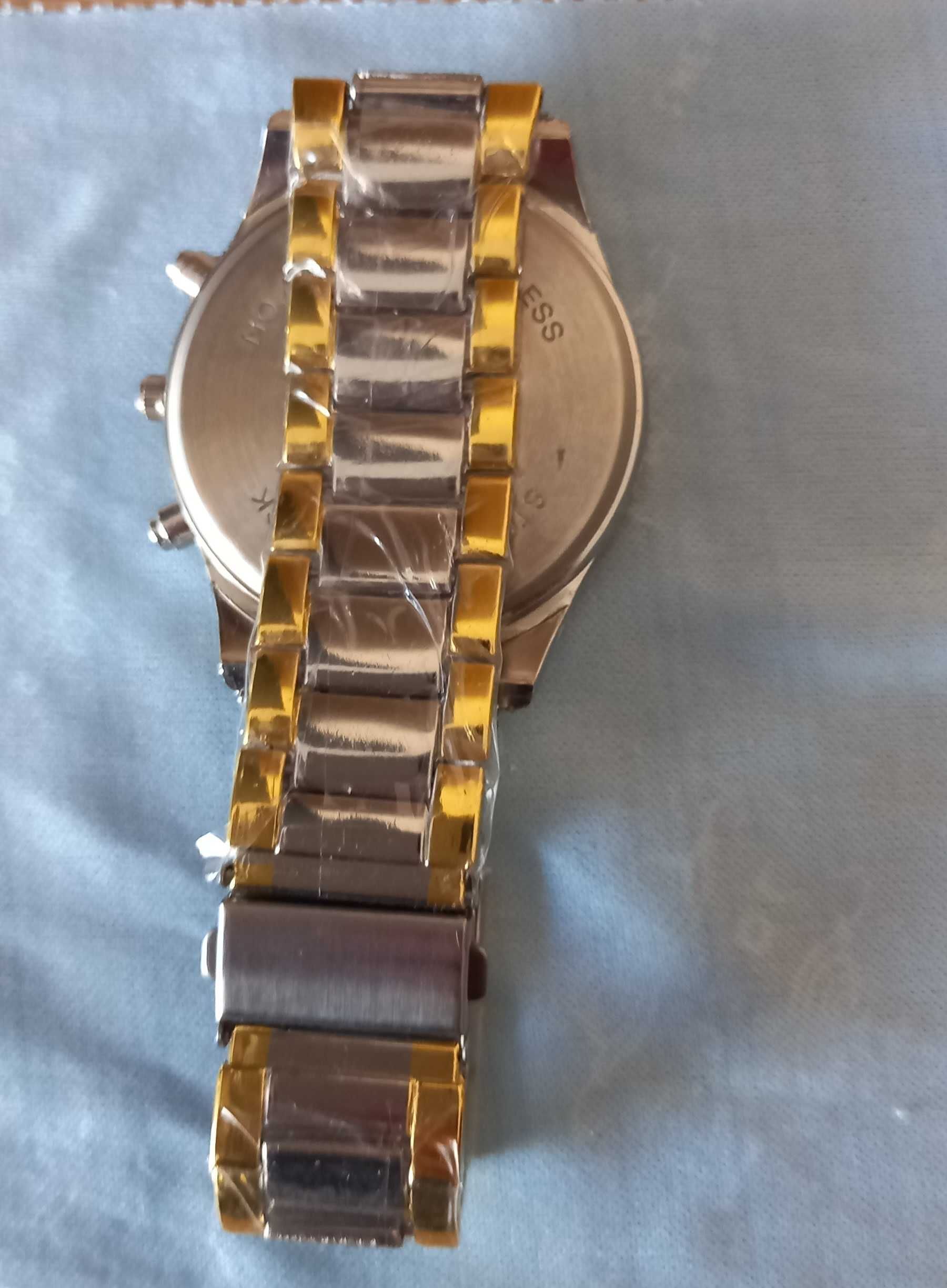 Zegarek męski - ORLANDO - bransoleta srebrny złoty