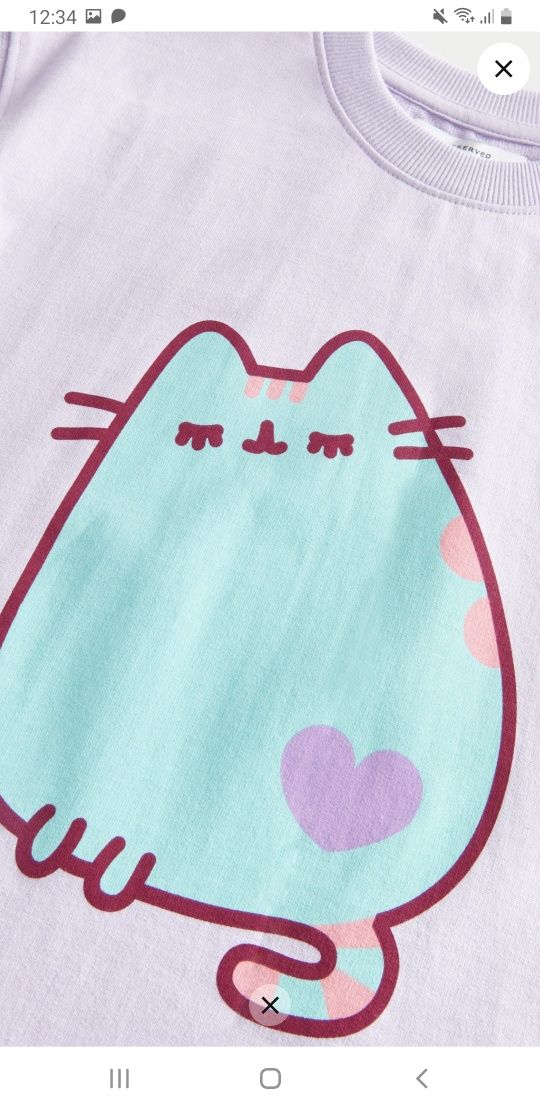 Reserved  Pusheen  sukienka tshirtowa 158