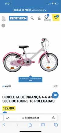 Bicicleta de criança - roda 16” Decathlon
