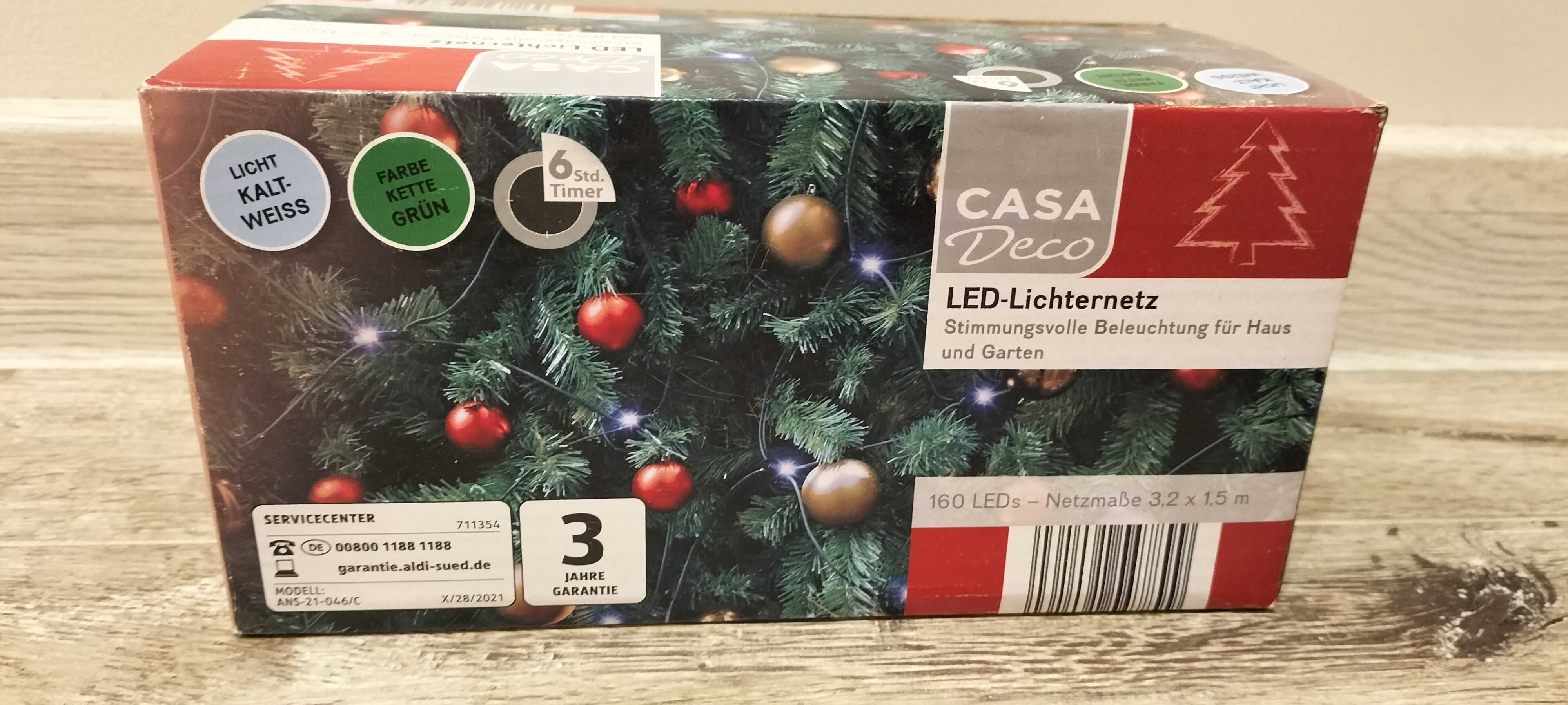 Siatka Kurtyna  LED 1,5m x 3,2 m 160 diod Biała Ciepła