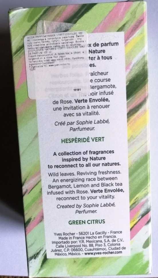 Verte ENVOLÉE, woda perfumowana 100 ml, Yves Rocher