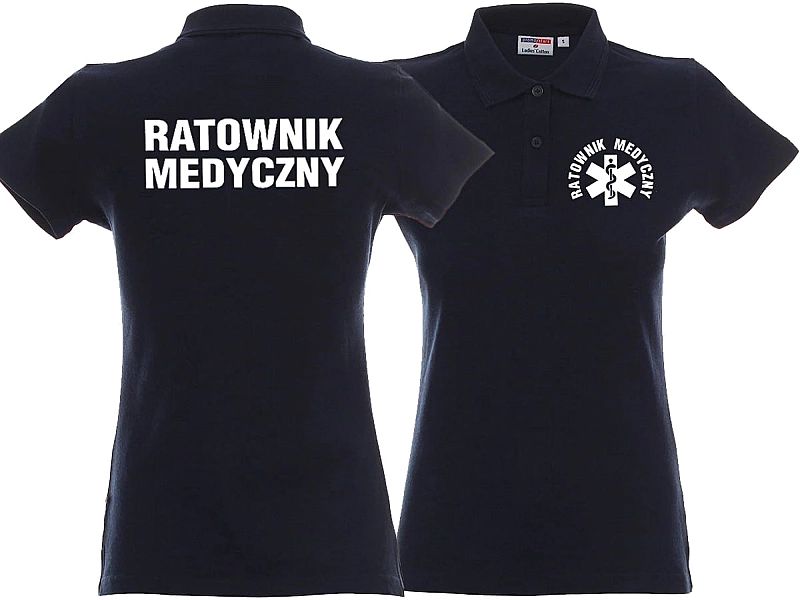 Koszulka Polo damska Ratownik Medyczny granatowa (m)