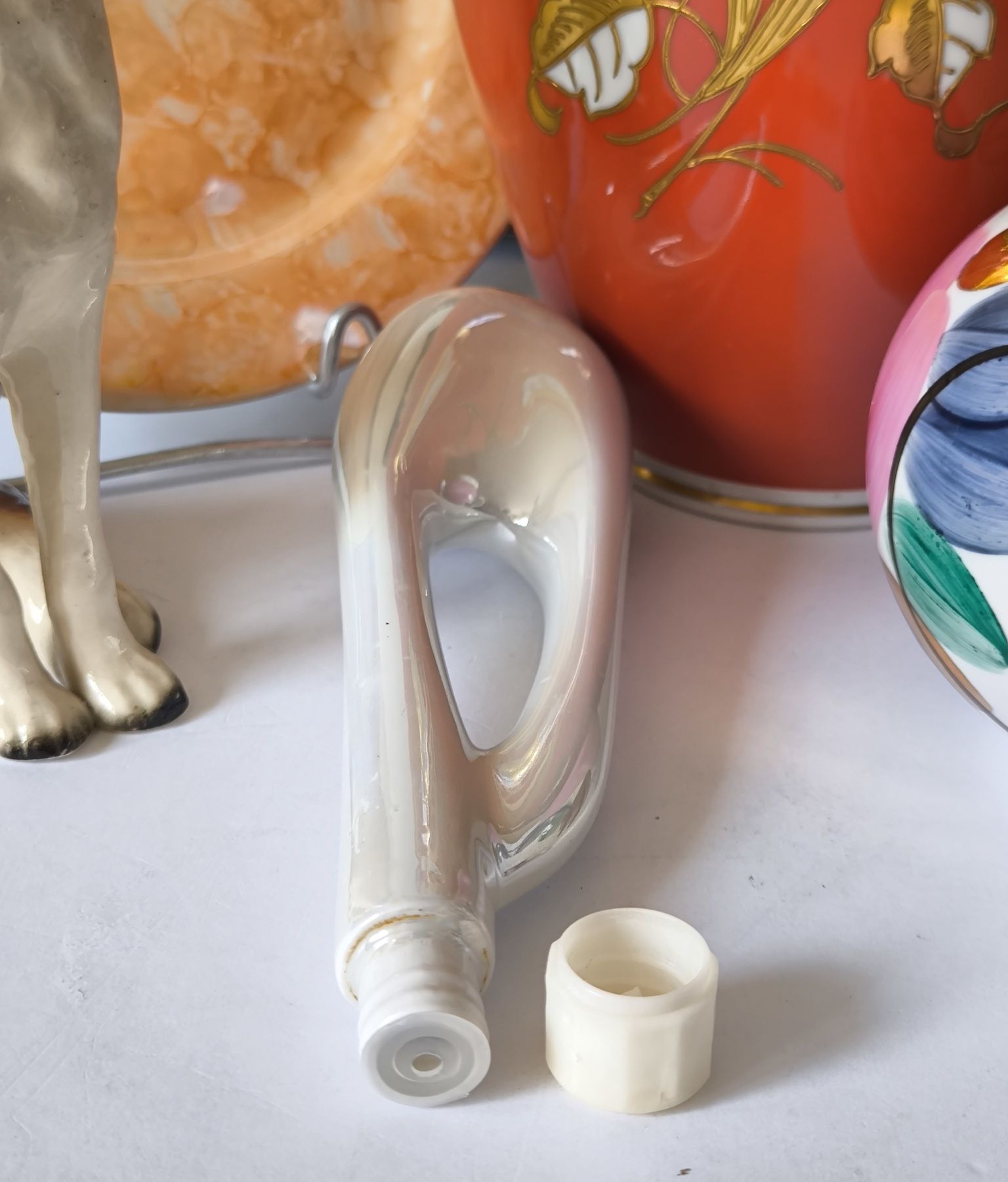 Butelka na perfumy perfumetka flakon Bogucice piękna stara porcelana