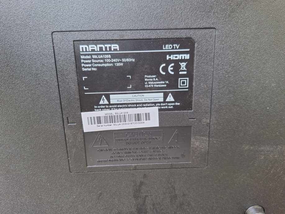 Telewizor Manta 50 cali 50LUA120s  UHD 4K Smart TV DVB-T2