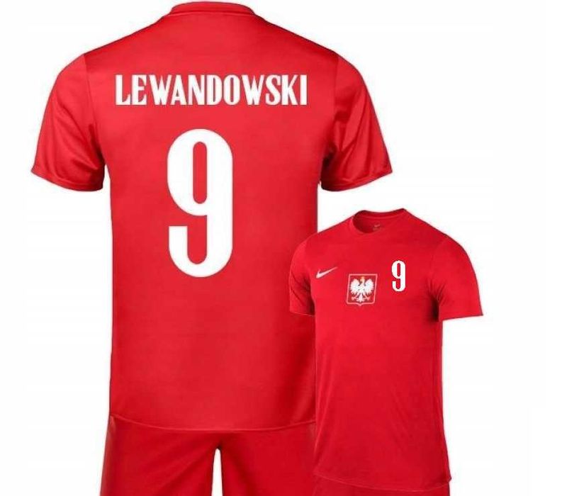 strój Polski nike Lewandowski 9 Polska koszulka + spodenki prezent hit