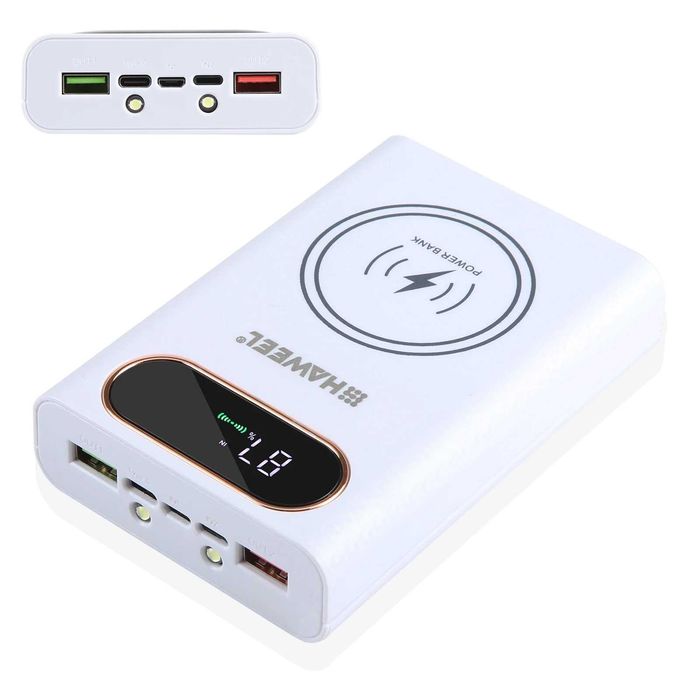 Powerbank HAWEEL z aku. Lit-jon 21700, 4 x 5000 mAh = 20000 mAh, QC4