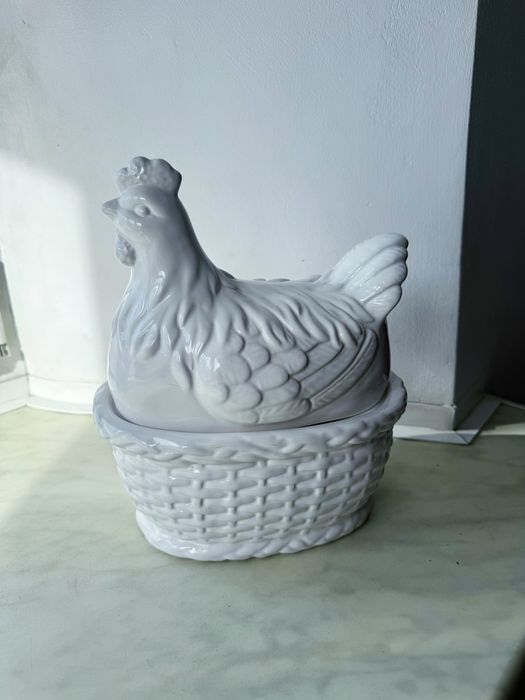 Ceramiczny pojemnik kura dzbanek słoik
