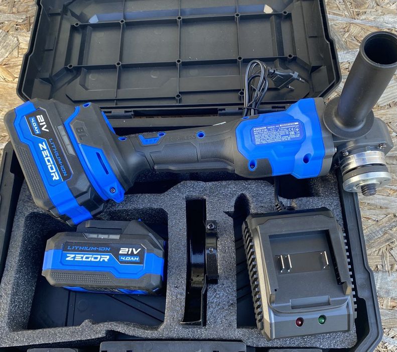 Акумуляторна безщіткова болгарка Zegor(Польща) 2акб 4а