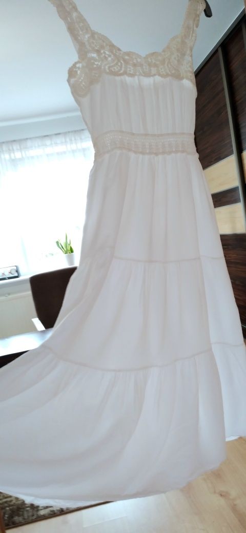 Biała sukienka boho,sukienka z ażurem,letnia sukienka boho,szydełkowa