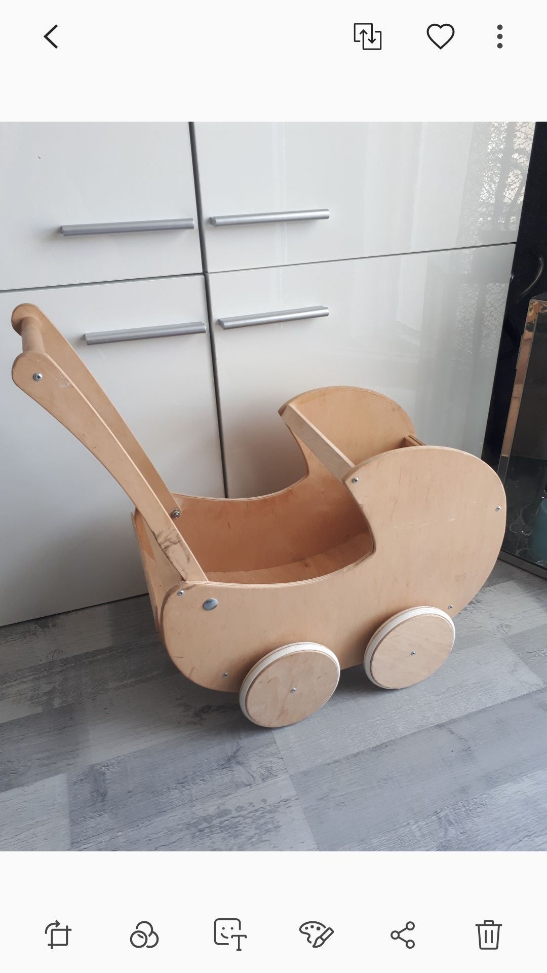 Wózek dla lalek drewniany
