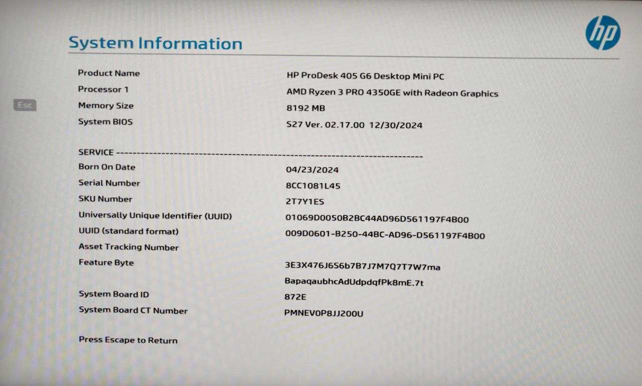 HP ProDesk 405 G6 MiniPC Компьютер для работы и развлечений