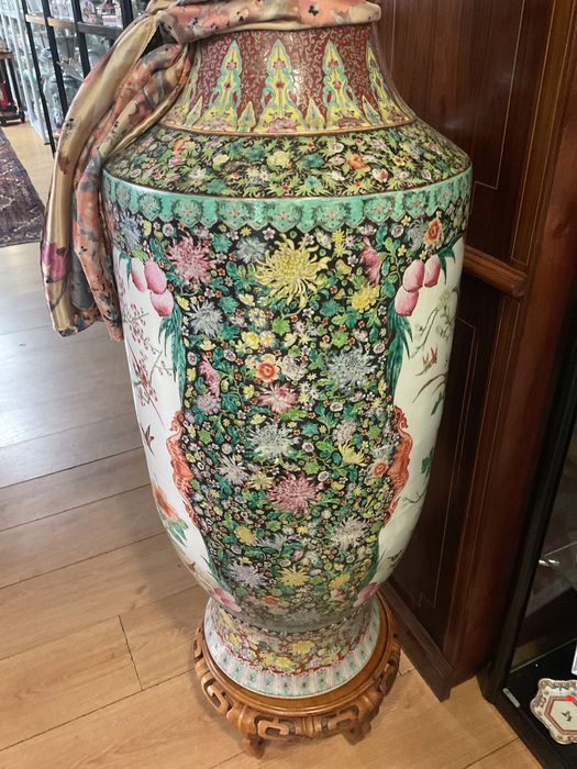 Vaso oriental famille rose style ,alt,1,20 cm discrição abaixo