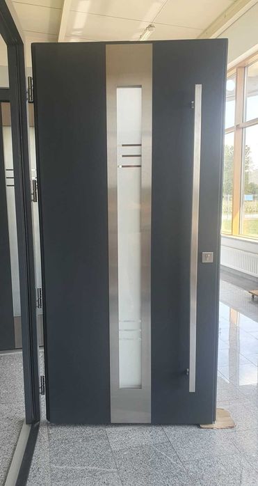 Drzwi zewnętrzne 80mm drewniane ocieplane CERTYFIKAT ciepłe powietrze