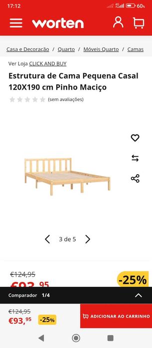 Cama de casal 120x180  no Vale Judeu