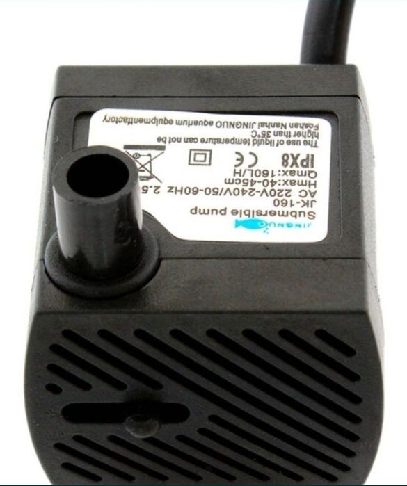 Nowy NAPOWIETRZACZ Pompka do Akwarium 160L/h 2w1 czarna