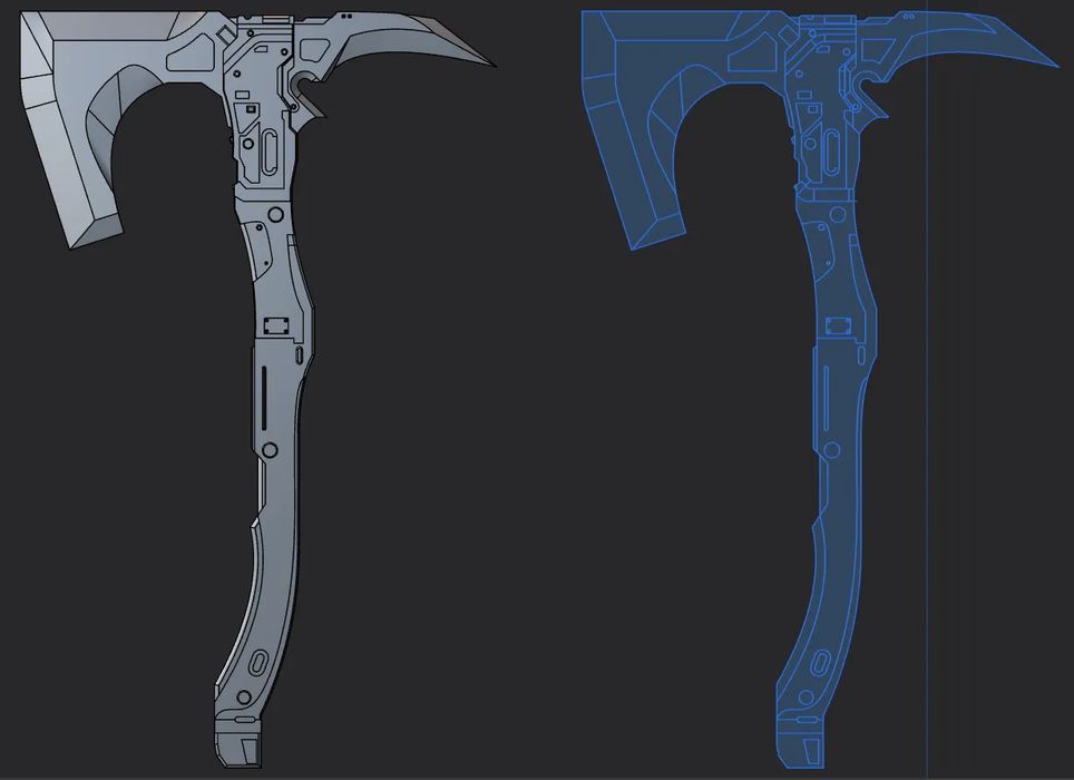 Machado Futurista Cyberpunk Detalhado