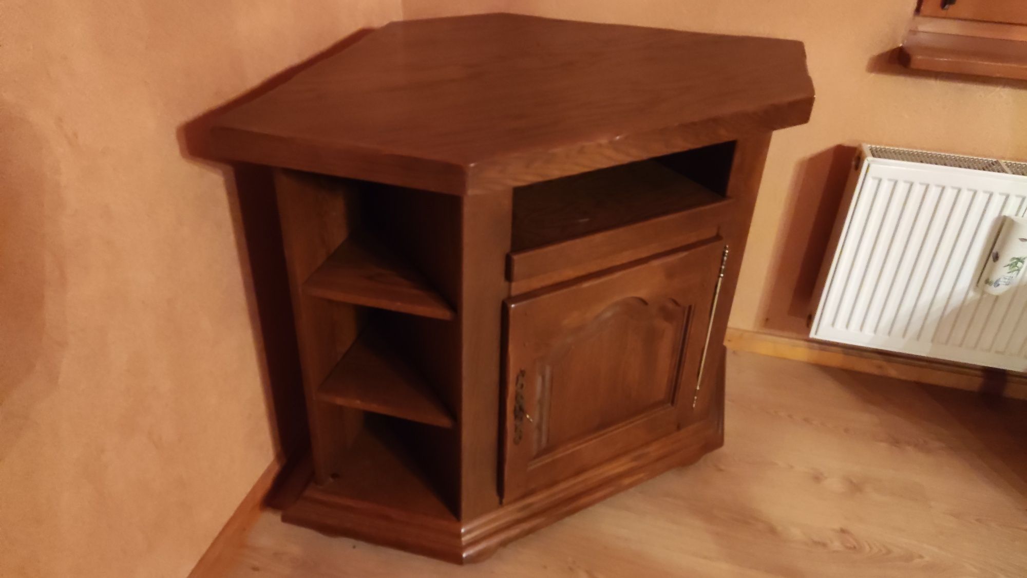 Ciężka, narozna, dębowa szafka pod TV