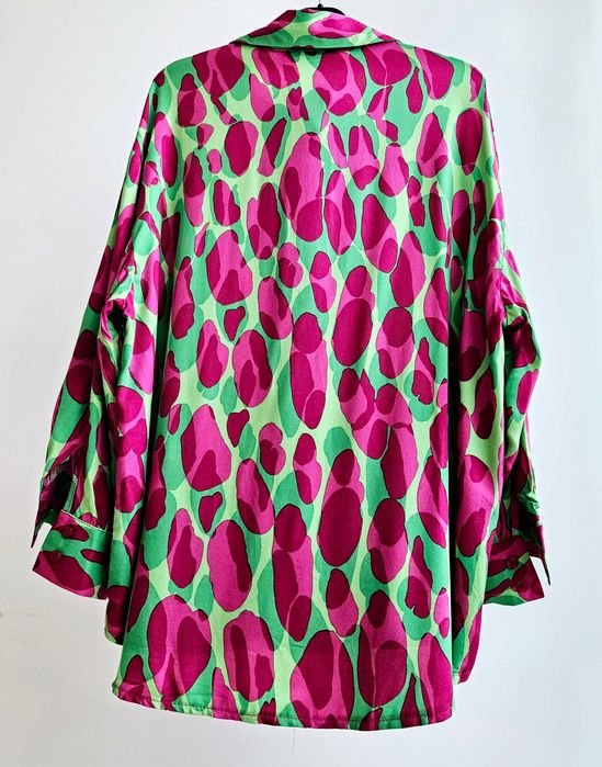 Koszula damska wzorzysta  zielono - różowa 36 lola