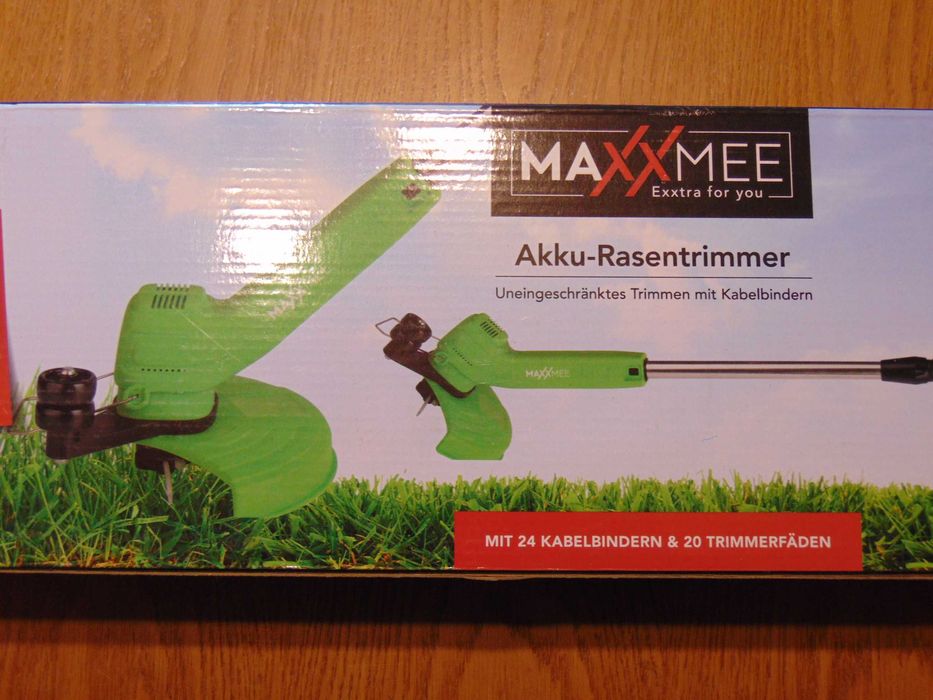 Dwie małe lekkie podkaszarki akumulatorowe Maxxmee 115cm 1,2kg