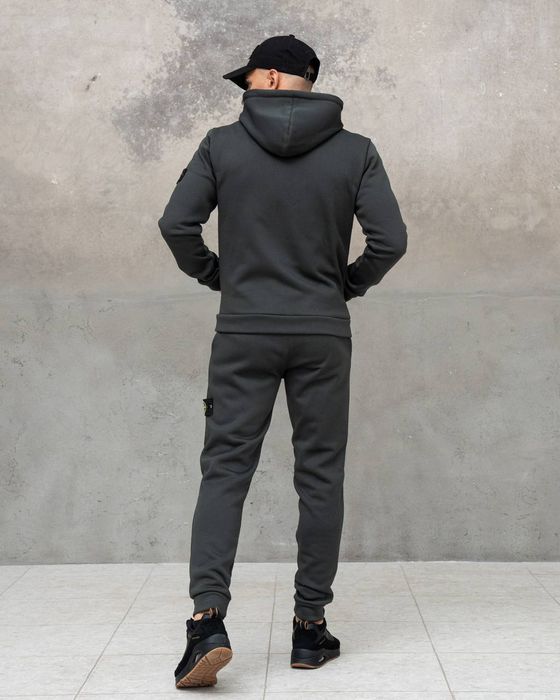 Костюм Зимовий спортивний STONE ISLAND Dark! Тринитка з НАЧОСОМ! Зима!