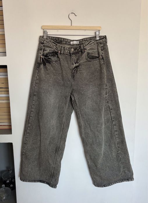 Spodnie damskie szerokie jeansy z wysokim stanem