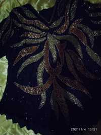 Праздничная нарядная сверкающая блузочка ручной работы,вышита бисером