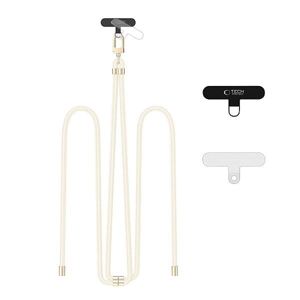 Tech-Protect C7S Rope Crossbody Strap Beige/Gold